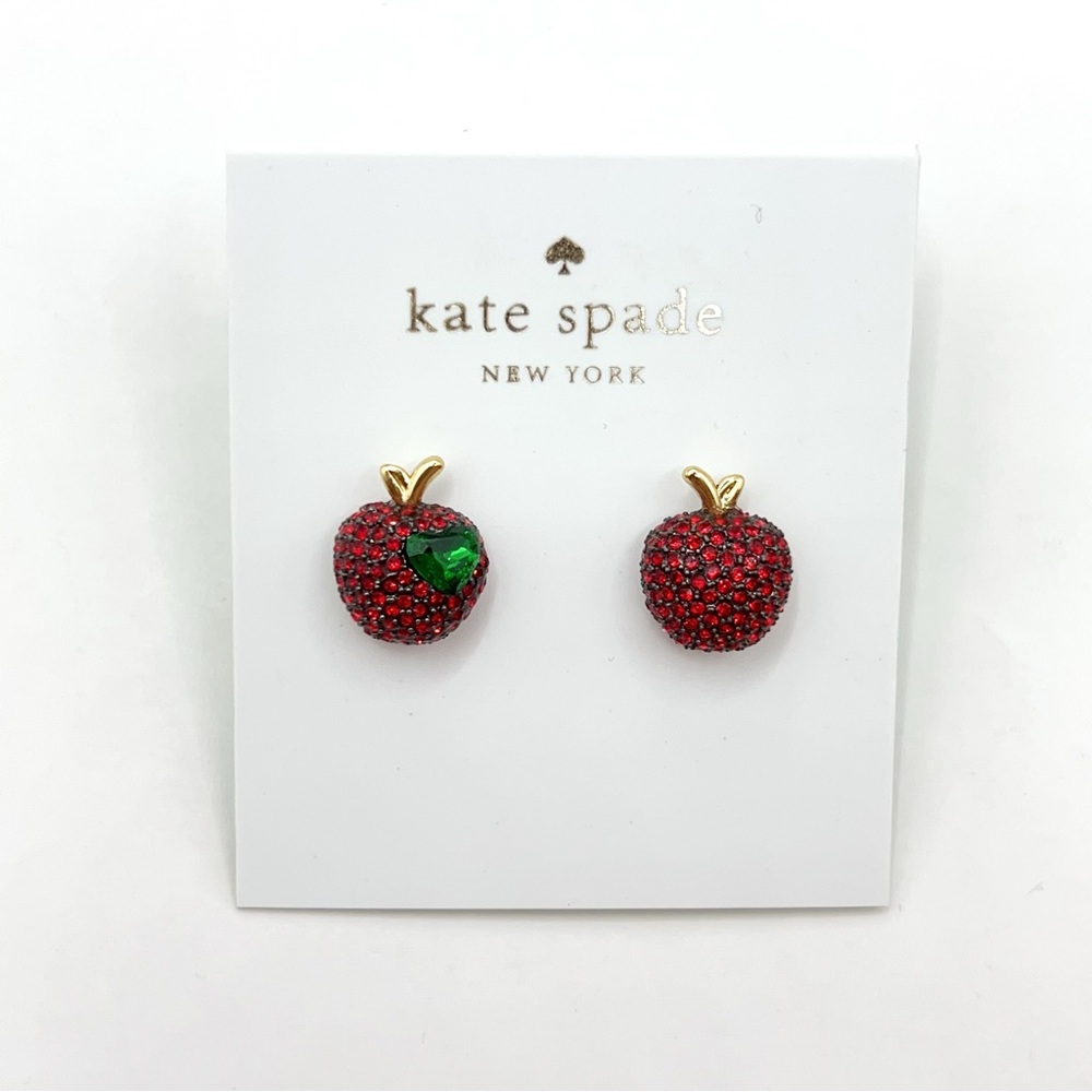 KS040-Kate Spade pave apple earrings